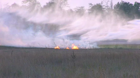 HD Extinguishing on flying field Stock Footage 596902