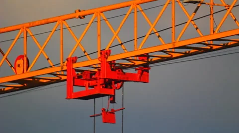 HD Extreme close-up of tower crane hoisting mechanism Video stock 908159