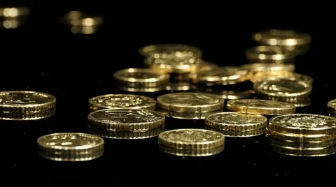 HD - Falling coins Stock Footage 45955597