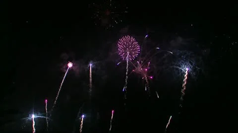 HD Fireworks 720P Stock Footage 11348274