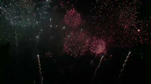 HD Fireworks 720P Stock Footage 11348378