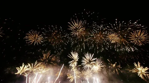 HD - Fireworks. Wide angle view Stock Footage 11930644
