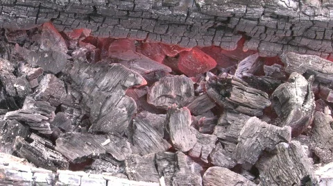 HD Flame on charcoal Stock-Footage 742268