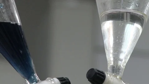 HD Flasks with liquids of different colors Stock Footage 82618220