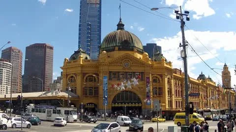 HD flinders street .mp4 Stock Footage 9905070
