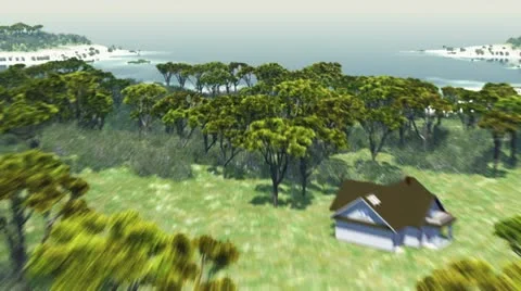 HD - Flying over city in the clouds Video stock 12832600