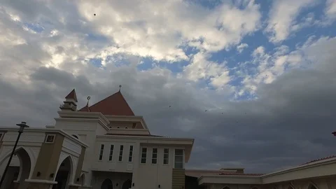 HD Footage of Mosque with bird fly on top mosque. Stock Footage 107405011