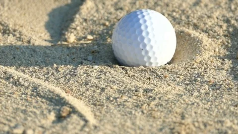 HD Footage, Slow-Motion: Hitting golf Ball From Sand Trap Stock-Footage 72377280