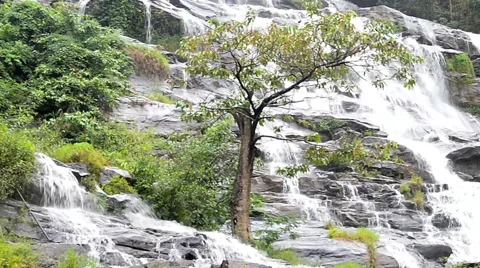 HD Format : Mae Ya Waterfall, Panning shot. Stock Footage 55749386