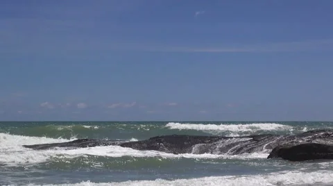 HD Format : Sea wave on the beach. Stock Footage 55752076