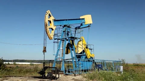 HD Fossil Fuel Energy, Oil Pump, Pumpjack, Old Pumping Unit, Jack Pump, Donkey Stock Footage