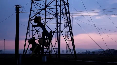 HD Fossil Fuel Energy, Oil Pump, Pumpjack, Old Pumping Unit, Jack Pump, Sunset Stock Footage