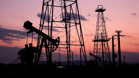 HD Fossil Fuel Energy, Oil Pump, Pumpjack, Old Pumping Unit, Jack Pump, Sunset Stock Footage