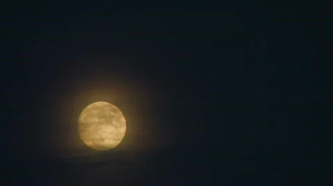HD Full moon with clouds on dark sky, timelapse Stock Footage 592057