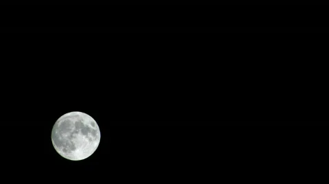 HD Full moon on dark sky, timelapse Stock Footage 592062