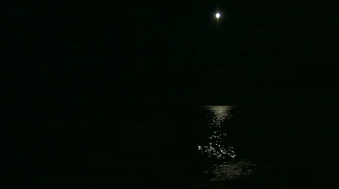 HD full moon over the night sea Stock Footage 592069