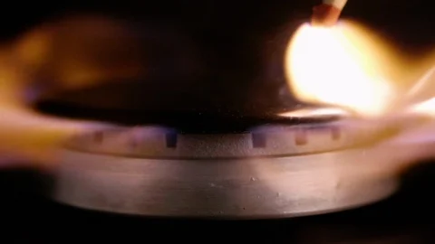HD - Gas stove ignition Stock Footage 99773232