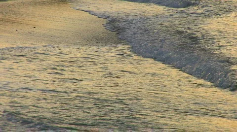 HD Gentle waves on a sandy beach Stock Footage 597962