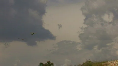 HD Glider towing plane Stock Footage 581475