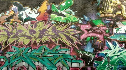 HD Graffiti Wall Stock Footage 106653