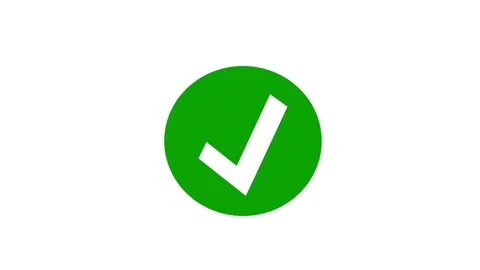 HD Green Circle with White Tick Popup Animation on White Background. Vídeo Stock 343138568