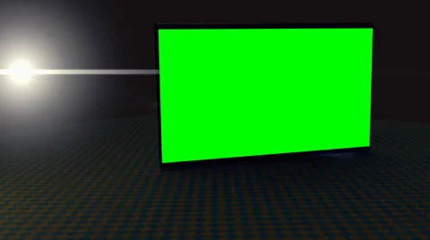 HD Green Screen with back light flare and check-board floor Stock Footage 39442811