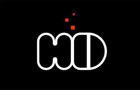 HD H D black white red alphabet letter combination logo icon design Stock Illustration