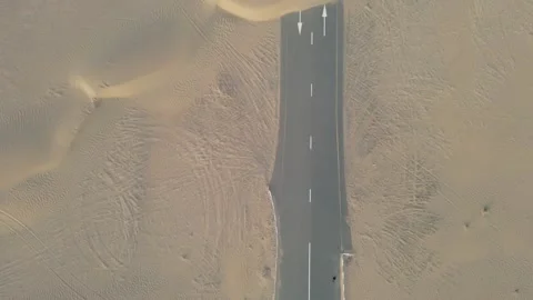 HD Half desert Road Morning Stock Footage