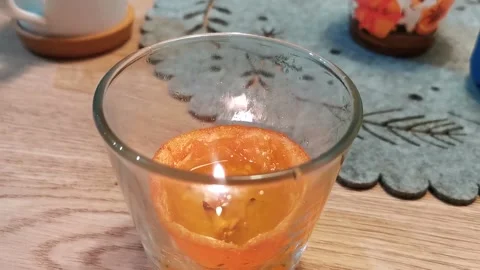 HD Handmade candle made out of orange and olive oil Stock Footage 160685237