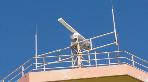 HD Harbor-Ship/Harbor Control Tower Radar Stock Footage 1041996