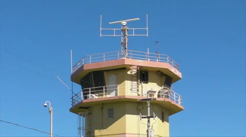 HD Harbor-Ship/Harbor Control Tower w Radar Stock Footage 1041997
