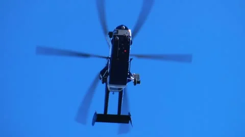 HD - Helicopter in the sky. bottom view Stock Footage 8921065