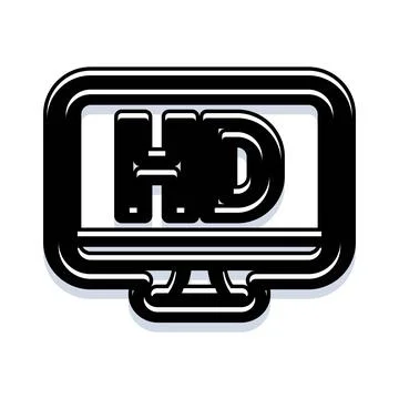 Hd high definition display screen resolution icon Stock Illustration