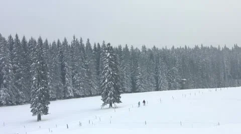 HD: Hiking In Winter Stock Footage 10287199