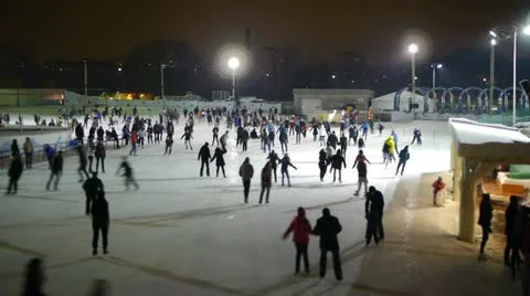 HD - ice skating. timelapse Stock Footage 13141121