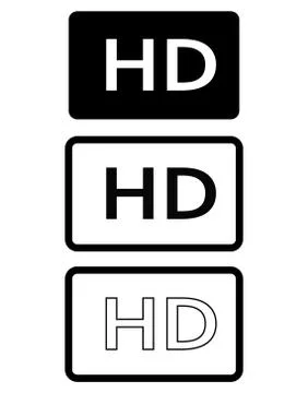 HD icon in trendy flat style isolated on white background. HD sign. HD icon f Illustrazione stock