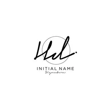 HD Initial handwriting logo design Stock Illustration