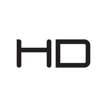 Hd initial letter vector logo icon Illustrazione stock