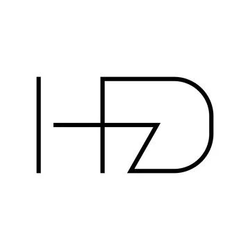 Hd initial letter vector logo Illustrazione stock