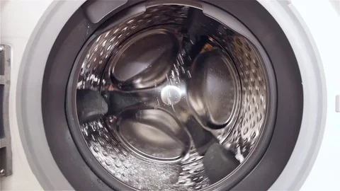 HD - inside the washing machine. Slow-Mo Stock Footage 83485468
