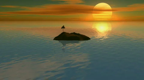 HD - Island Sunset Loop 스톡 동영상 268335