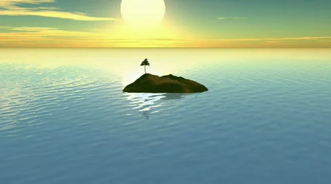 HD - Island Sunset Timelapse CG Stockbeeldmateriaal 268341