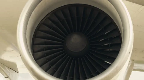HD Jet engine of an airplane Stockbeeldmateriaal 34414327