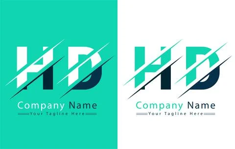 HD Letter Logo Design Concept. Vector Logo Illustration Stock Illustration