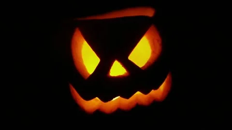 HD - Light a fire in halloween pumpkin Stock Footage 19233308