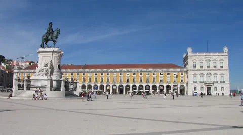 HD: Lisbon Main Square, Praca do Comercio Stock Footage 46638602