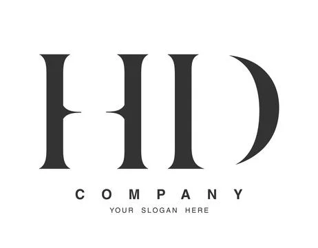 HD logo design. Initial letter h and d serif font style. Creative classic c.. Stock Illustration
