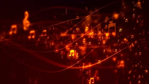 HD Loopable Background with nice flying musical notes Stock Footage 70347466