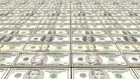 HD Loopable Background with printing dollar bill money Stock Footage