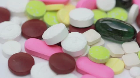 HD Macro footage of , Loopable Colorful Medicine Pills Vidéo 41568857
